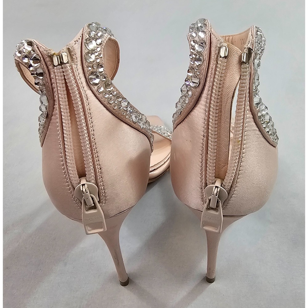 Alexander McQueen Pink Crystal Satin Strappy Heels EU 39 US 8.5 688065 Italy - Picture 14 of 16